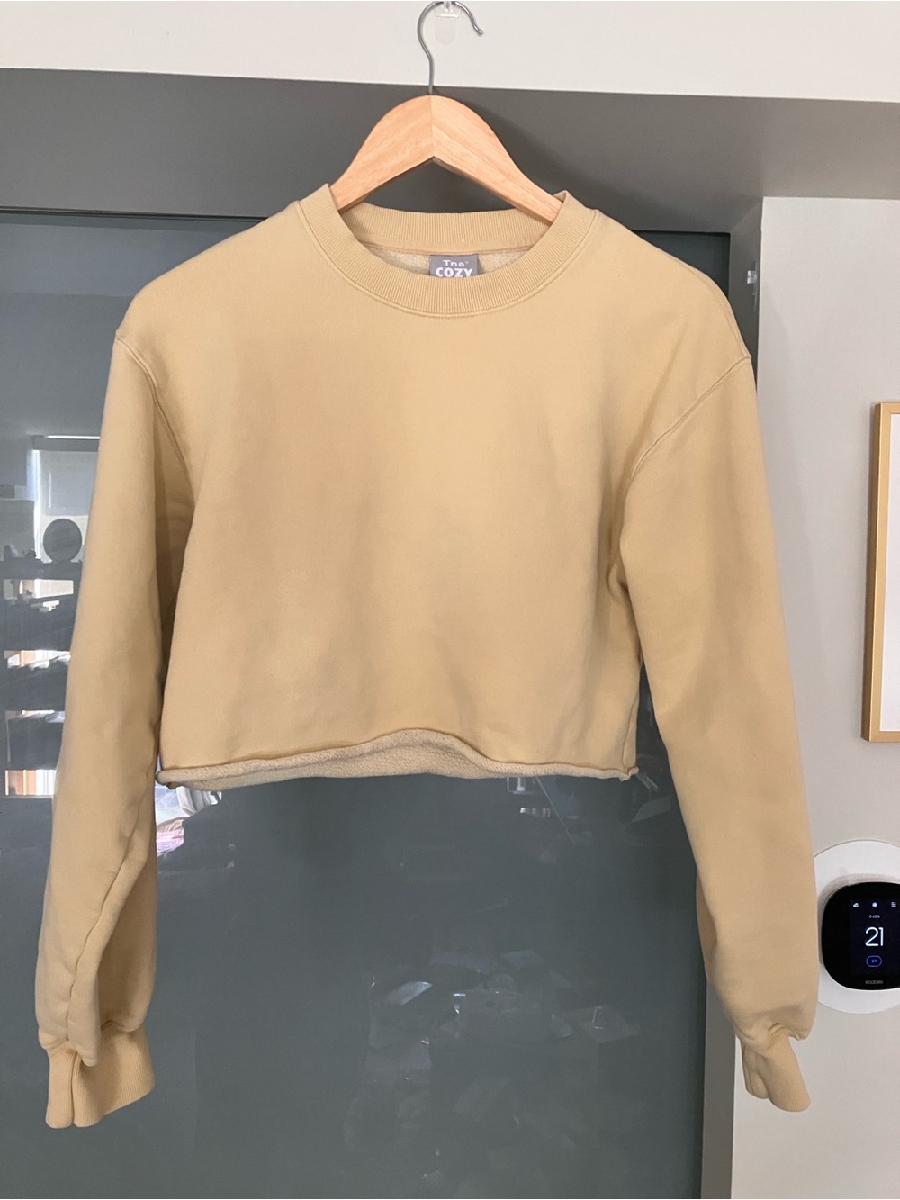 TNA Cozy Cropped Crewneck Sweatshirt - Butter Yellow / Soft Yellow